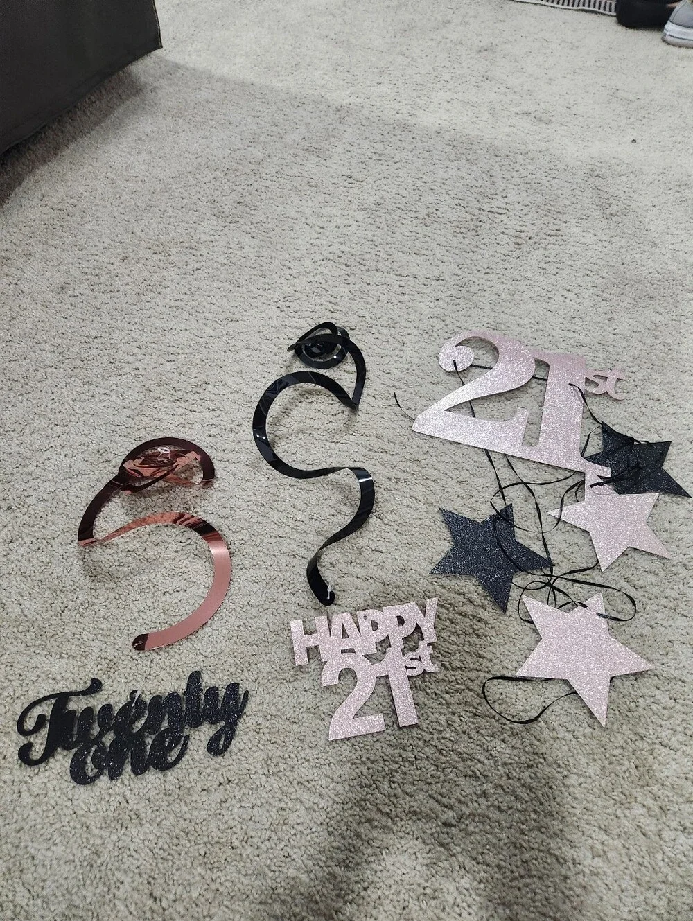 Happy 21st Birthday Backdrop - Rose Gold & Gold